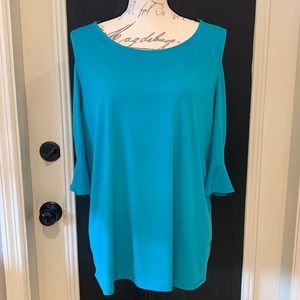 Gently Used Worthington Woman Cold Shoulder Blouse Size OX